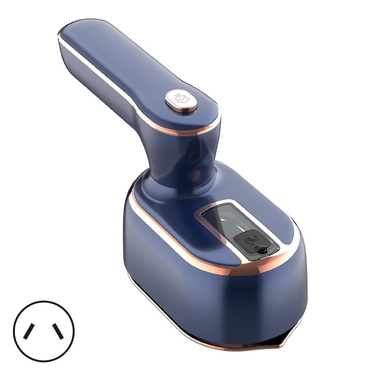 Fier de calcat cu abur / vaporizator portabil pliabil, mini electric, talpa din titan 150°C, maner rotativ 90°, pentru calatorie, albastru, 1 buc