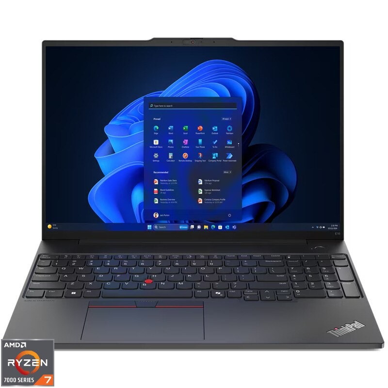 Laptop Lenovo 16'' ThinkPad E16 Gen 2, WUXGA IPS, Procesor AMD Ryzen™ 7 7735HS (16M Cache, up to 4.75 GHz), 8 cores, 32GB DDR5, 2 TB SSD, AMD Radeon 680M, No OS, Black
