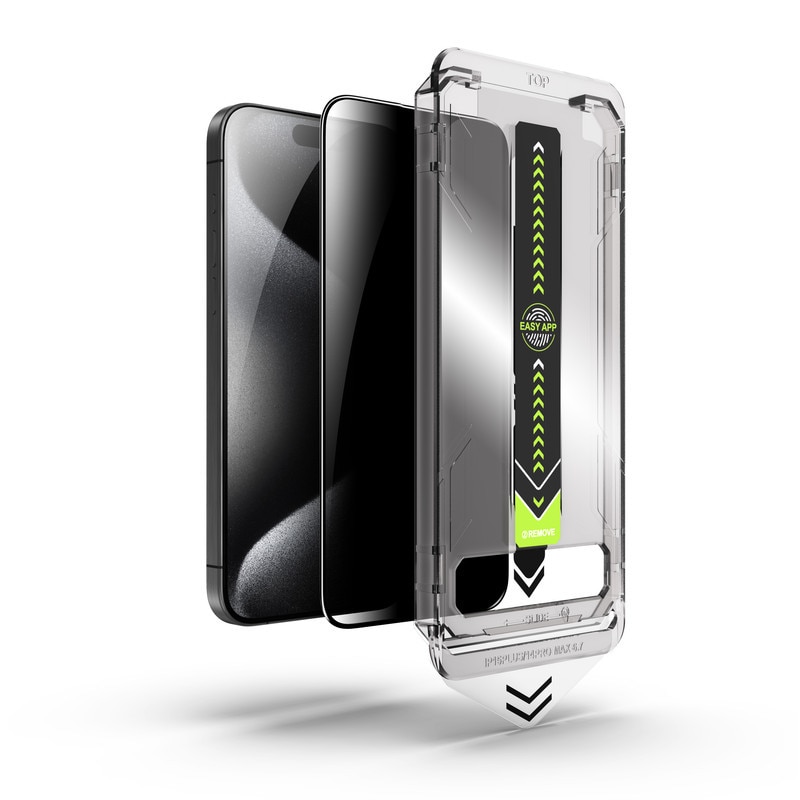 Folie de protectie pentru ecranul iPhone 14 Pro Max, cu kit de aplicare rapida si functie de indepartare automata a prafului, sticla temperata 9H+, claritate Super HD, tratament electronic oleofob si anti-amprente