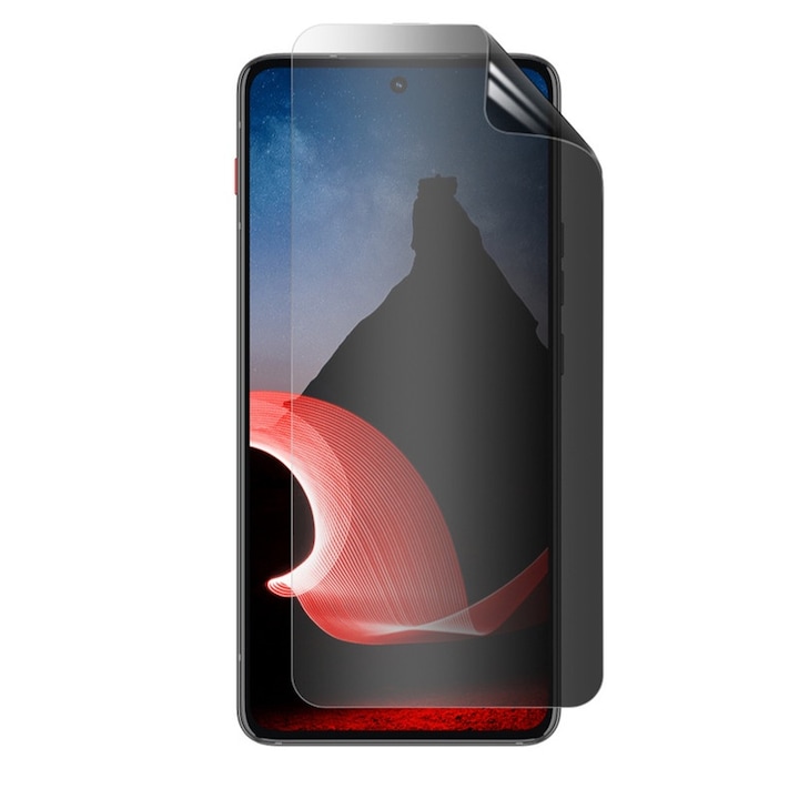 Folie Privacy Silicon Ecran pentru Motorola Moto G85, Silicon Hydrogel, Flexible Hydro-Crystal, Protectie Completa, Full Glue, Instalare usoara, Set complet pentru Instalare
