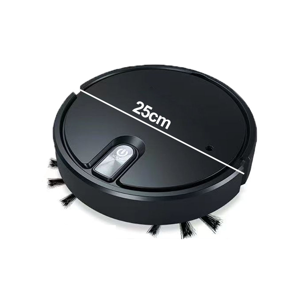 Robot aspirator Herusi IS25A negru, curatare si mop, baterie 1600mAh, silentios, 28x28cm