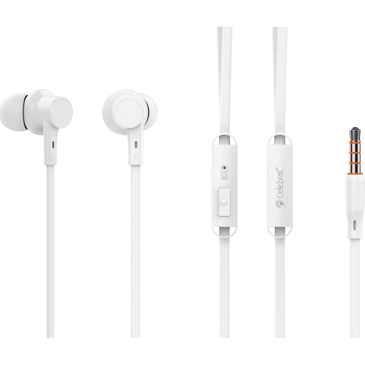 Casti cu fir Celebrat G19 alb 1.2m microfon