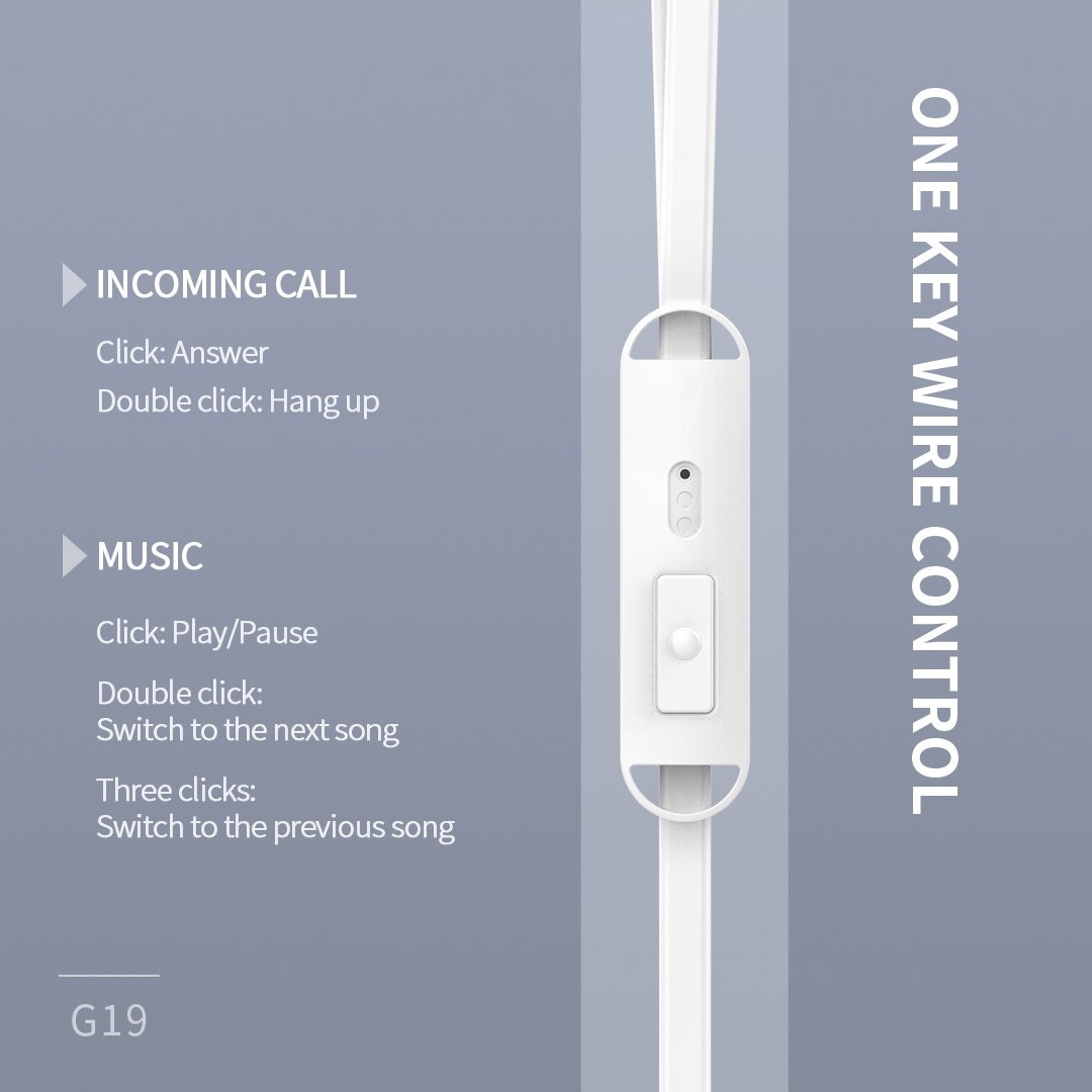 Casti cu fir Celebrat G19 alb 1.2m microfon