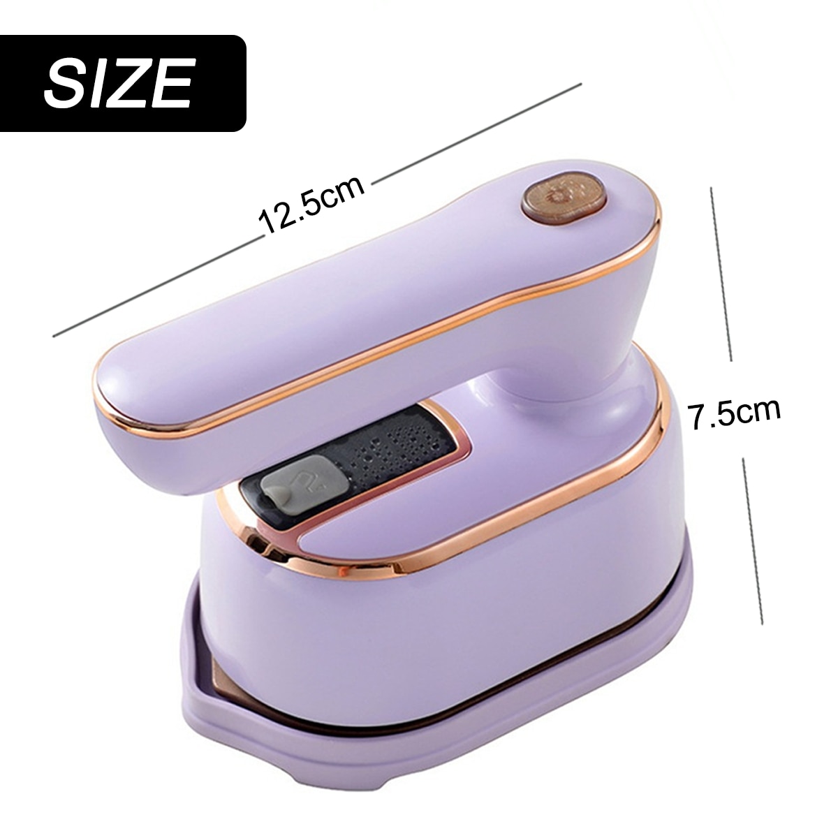 Fier de calcat cu abur portabil, 1000W, design pliabil 180°, 5 orificii de aburare, violet