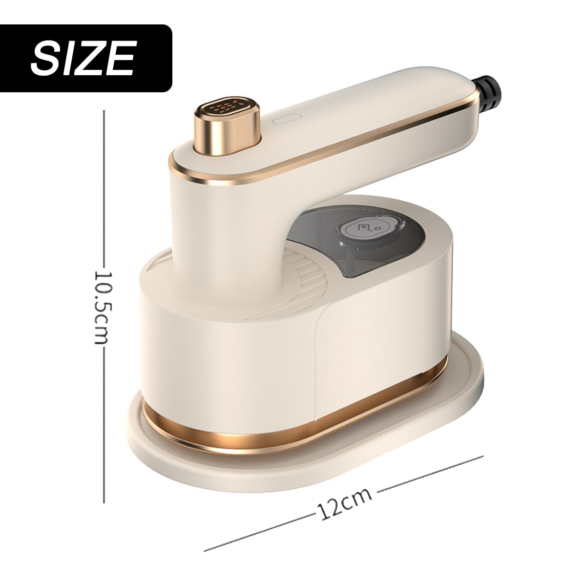 Fier de calcat portabil, 50 ml, 40 W, 180° rotativ, crem, 21x10,5x12 cm