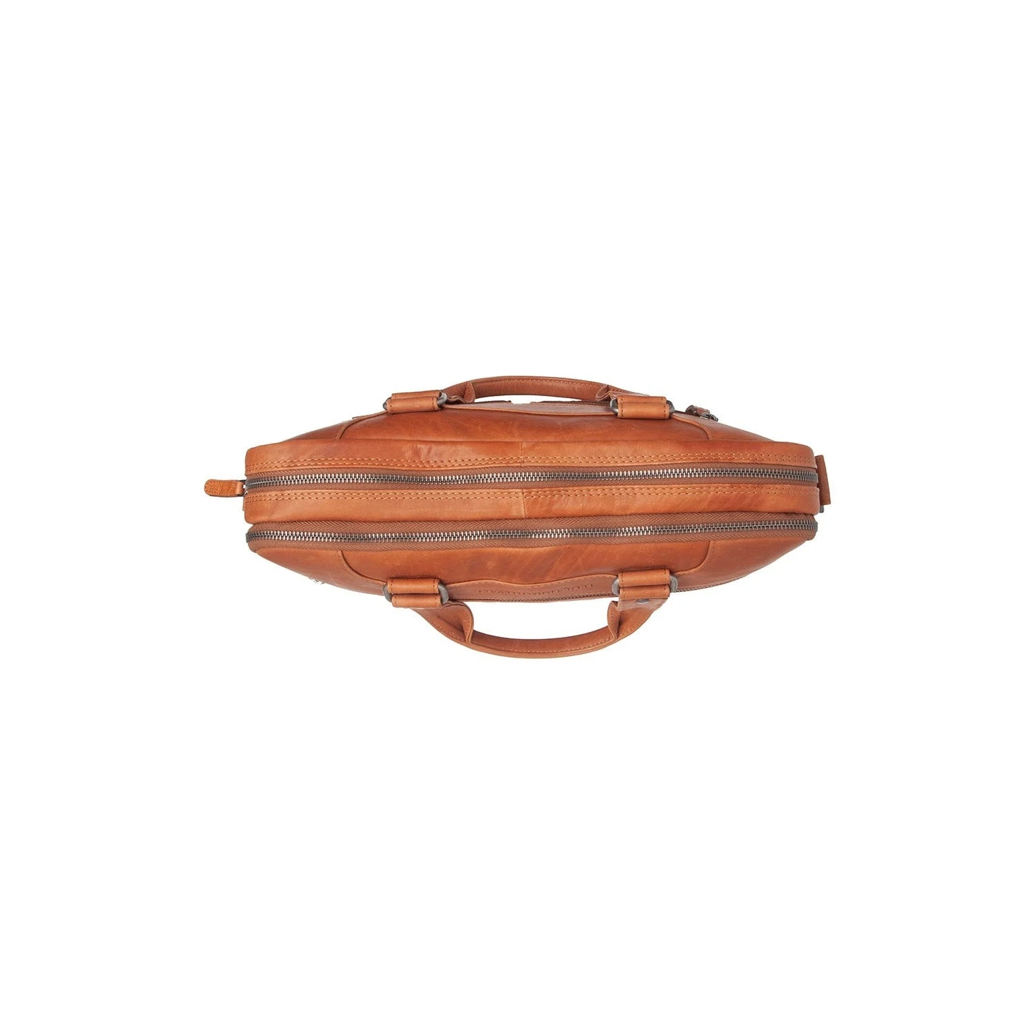 Geantă laptop unisex The Chesterfield Brand din piele naturală maro coniac, 2 compartimente, 37x9x31cm