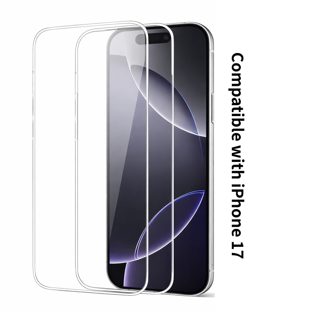 Folie Sticla Securizata pentru iPhone 17 [2 Bucati], Protectie Ecran Anti-Zgarieturi [6.3 Inch], cu Servetele de Unica Folosinta