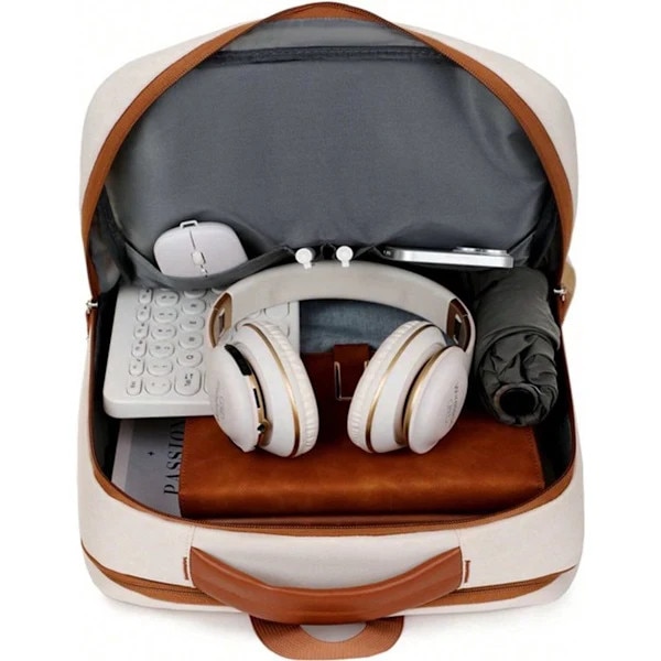 Rucsac laptop din poliester, rezistent la apa, cu port de incarcare USB, design ergonomic si spate captusit, Negru, pentru laptop 15.6 inch