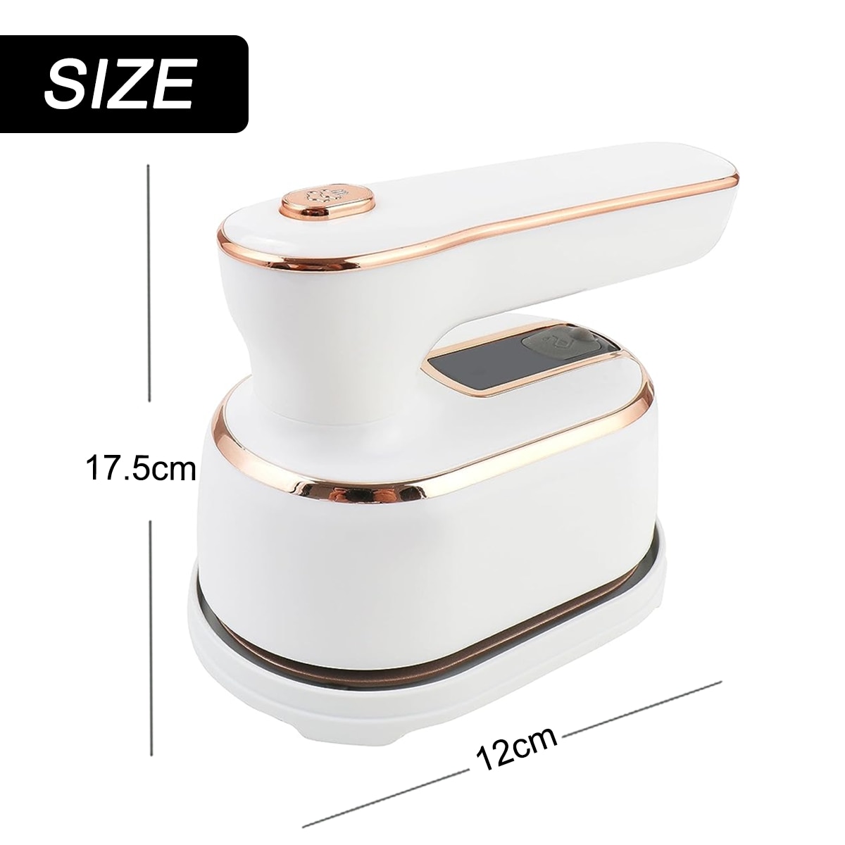 Fier de calcat cu abur mini, 1000W, portabil, design compact, alb