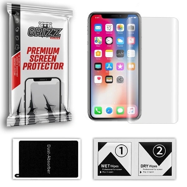 Folie hidrogel Grizz HydroFilm, transparenta, flexibila, set complet pentru protectia ecranului telefonului