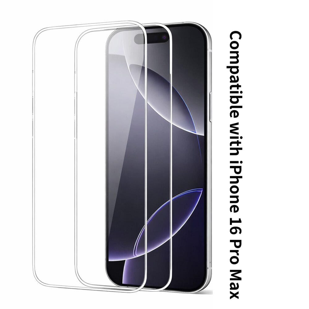 Folie Sticla Securizata pentru iPhone 16 Pro Max [2 Bucati], Protectie Ecran Anti-Zgarieturi [6.9 Inch], cu Servetele de Unica Folosinta