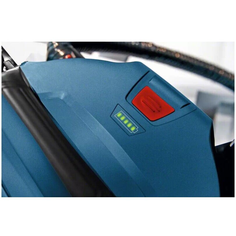 Aspirator pe acumulator Bosch Professional GAS 18V-10 L, 18 V, 115 mbari, 6 l volum recipient, curea de umar, 3 buc tub aspiratie, 1 adaptor scula electrica, furtun 1.6 m, duza rosturi, 4 roti, teava cu cot, filtru burduf praf, duza pardoseli, Albastru