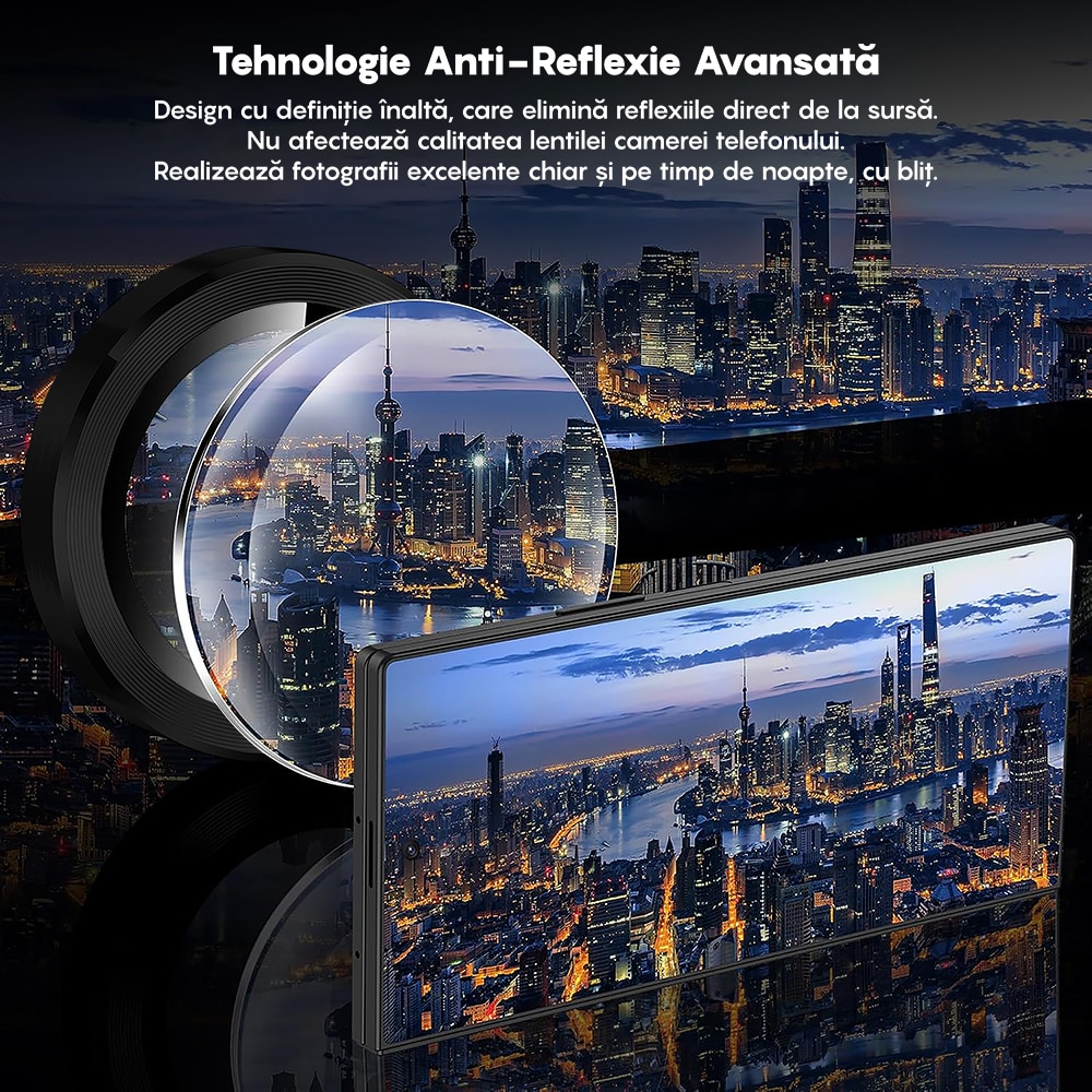 Folie Protectie Lentile Camera compatibila cu Samsung Galaxy Z Fold7, CASEY STUDIOS™ MaxDefense+, Ultra HD, Anti Amprente, Anti Zgarieturi, Anti Socuri, Negru