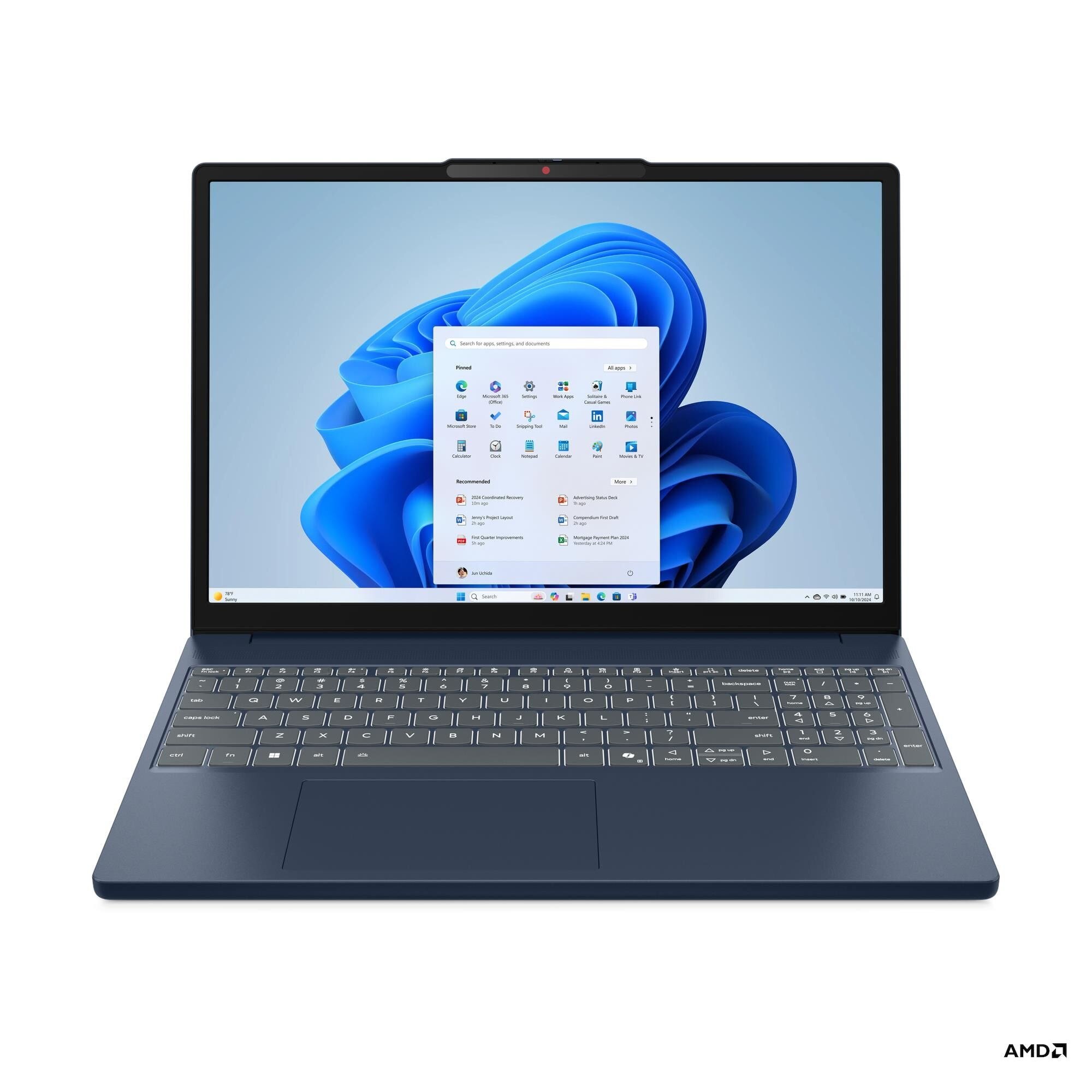 Laptop Lenovo IdeaPad Slim 3 15ARP10 83K700B0PB, 15.3 inch 1920 x 1200, AMD Ryzen 5 7535HS 6 C / 12 T, 3.3 GHZ - 4.55 GHz, 3 MB 16 MB cache, 24 GB DDR5, 512 GB SSD, AMD Radeon Graphics, Windows 11