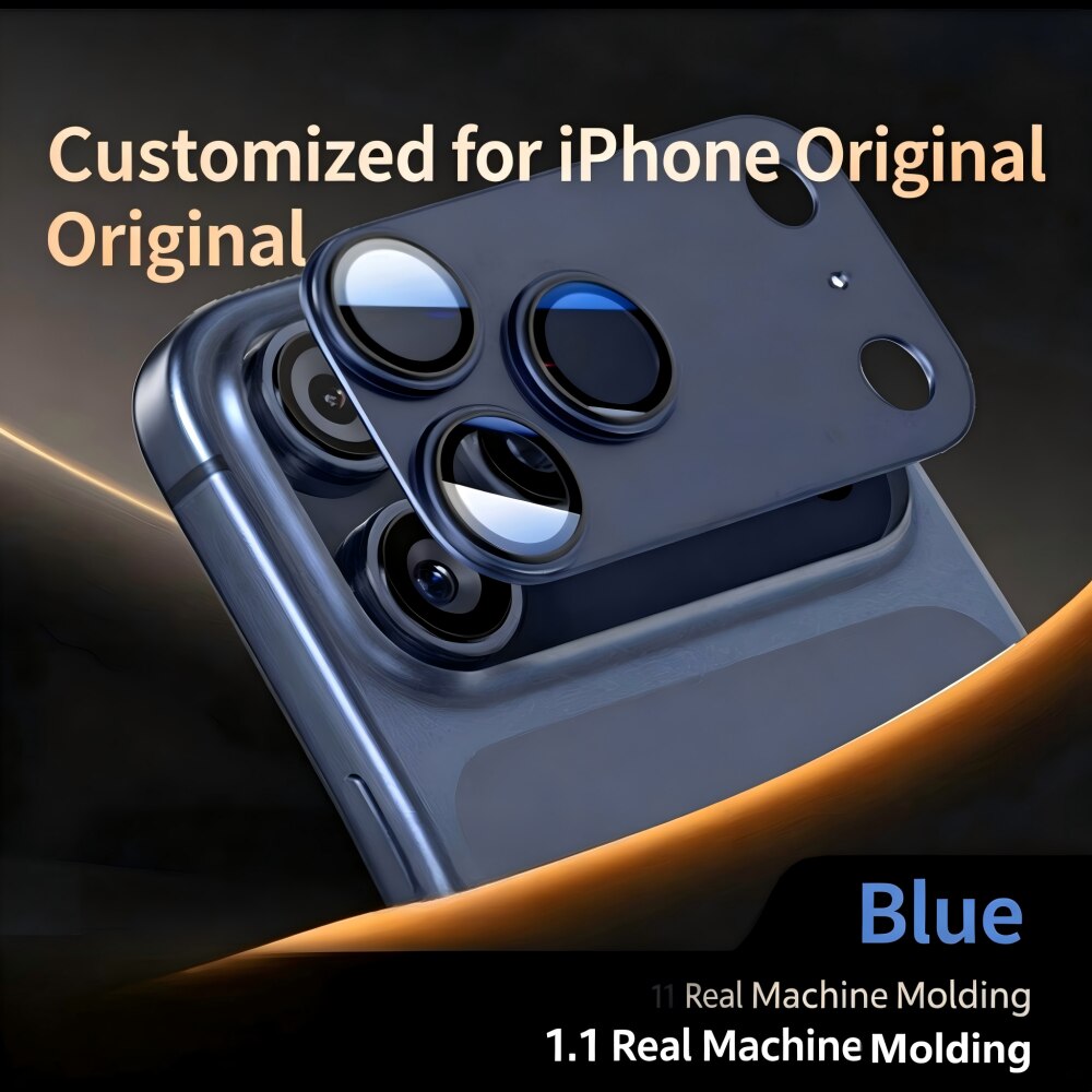 Folie Protectie Camera compatibila cu iPhone 17 Pro max, Full Cover, Protectie Profesionala, Sticla temperata 9H, Ultra HD, Anti Amprente, Anti Zgarieturi, Anti Socuri, Albastru