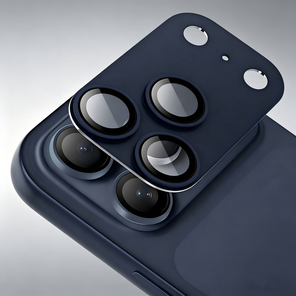 Folie Protectie Camera compatibila cu iPhone 17 Pro max, Full Cover, Protectie Profesionala, Sticla temperata 9H, Ultra HD, Anti Amprente, Anti Zgarieturi, Anti Socuri, Albastru