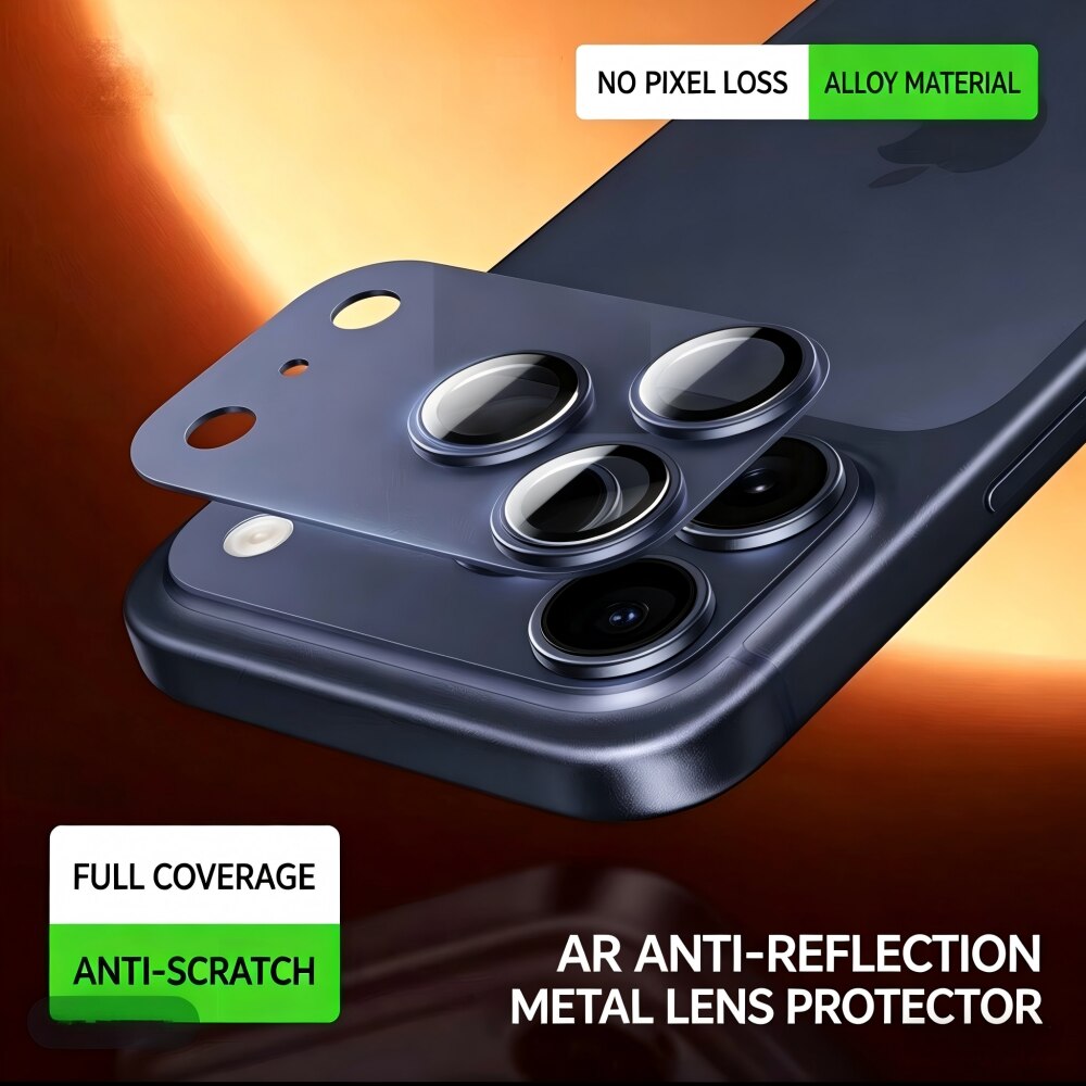 Folie Protectie Camera compatibila cu iPhone 17 Pro max, Full Cover, Protectie Profesionala, Sticla temperata 9H, Ultra HD, Anti Amprente, Anti Zgarieturi, Anti Socuri, Albastru