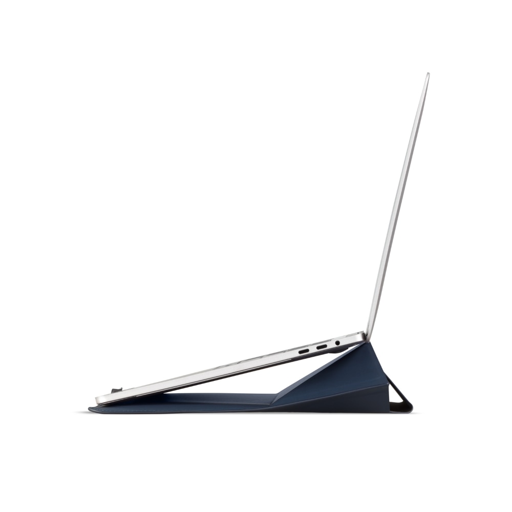 Moft, Husa pentru laptop din piele ecologica cu suport integrat, Sleeve 14, Albastru, 14"