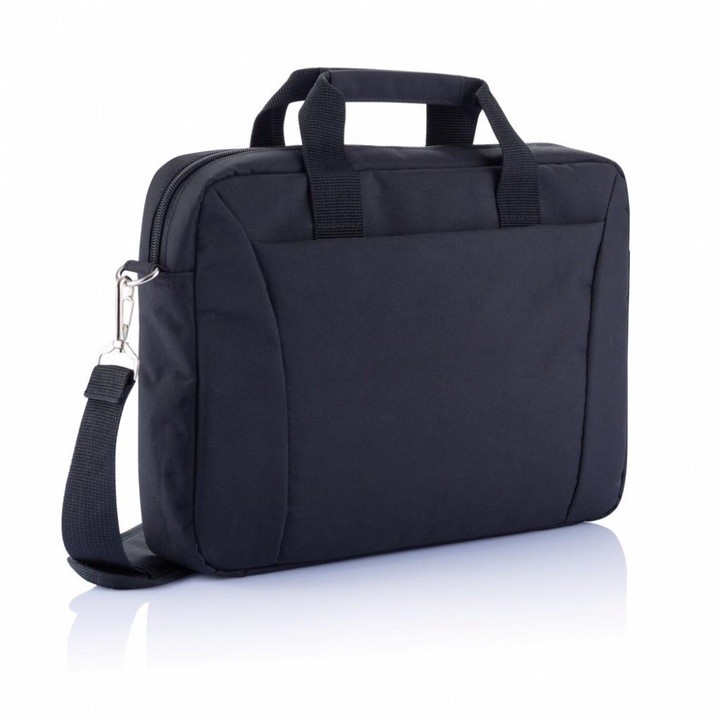 Geanta Laptop 15.4 inch, pvc free, Everestus, EN, poliester, negru, saculet de calatorie si eticheta bagaj incluse