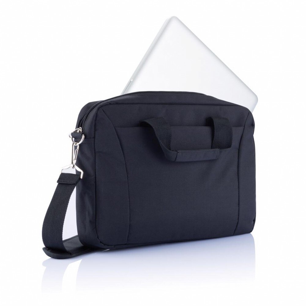 Geanta Laptop 15.4 inch, pvc free, Everestus, EN, poliester, negru, saculet de calatorie si eticheta bagaj incluse