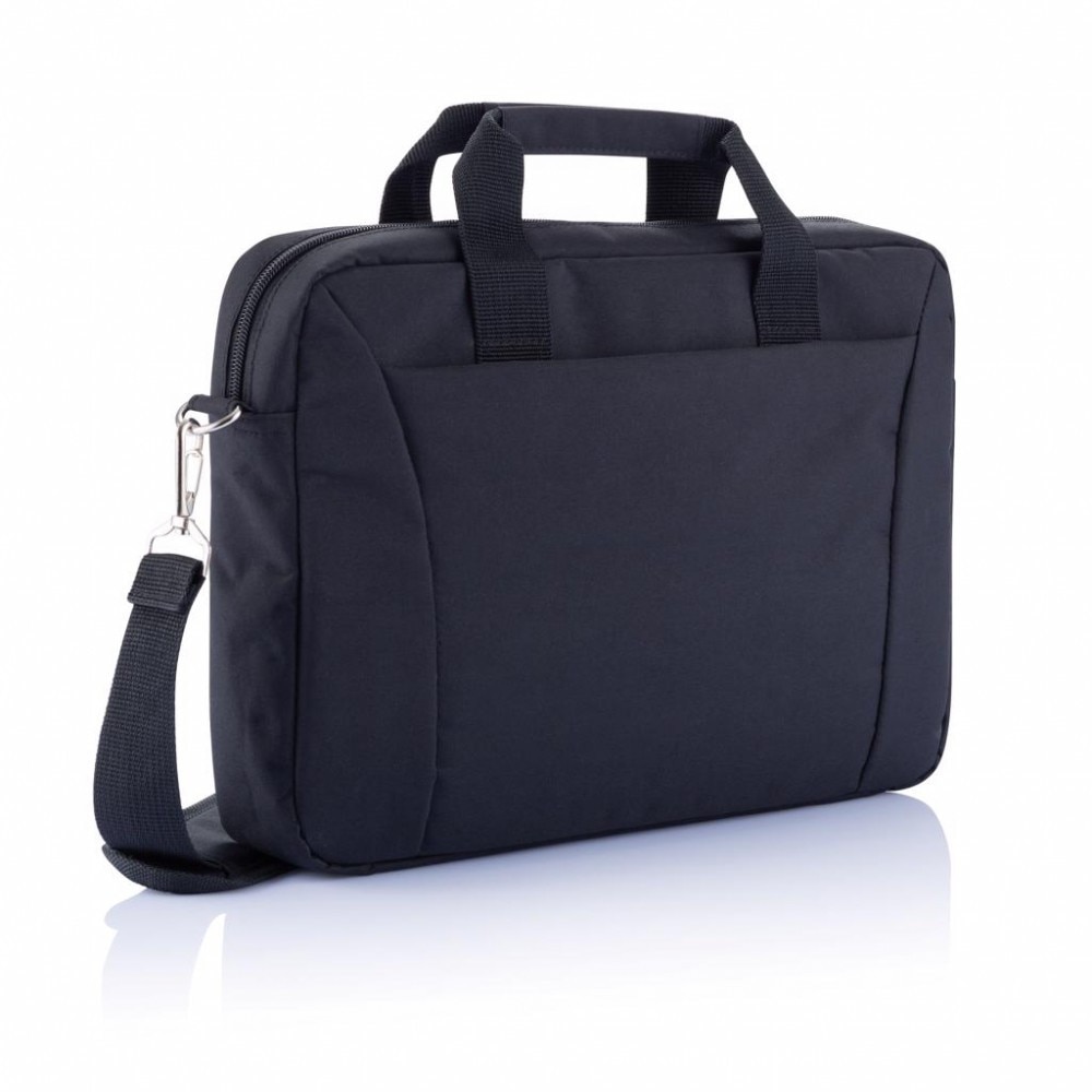 Geanta Laptop 15.4 inch, pvc free, Everestus, EN, poliester, negru, saculet de calatorie si eticheta bagaj incluse