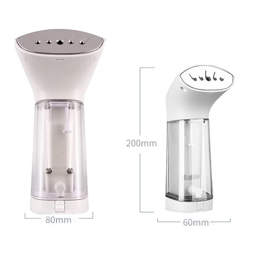 Fier de calcat cu abur portabil, 800W, 100ml, alb-verde, dimensiuni 10x6,2x20cm