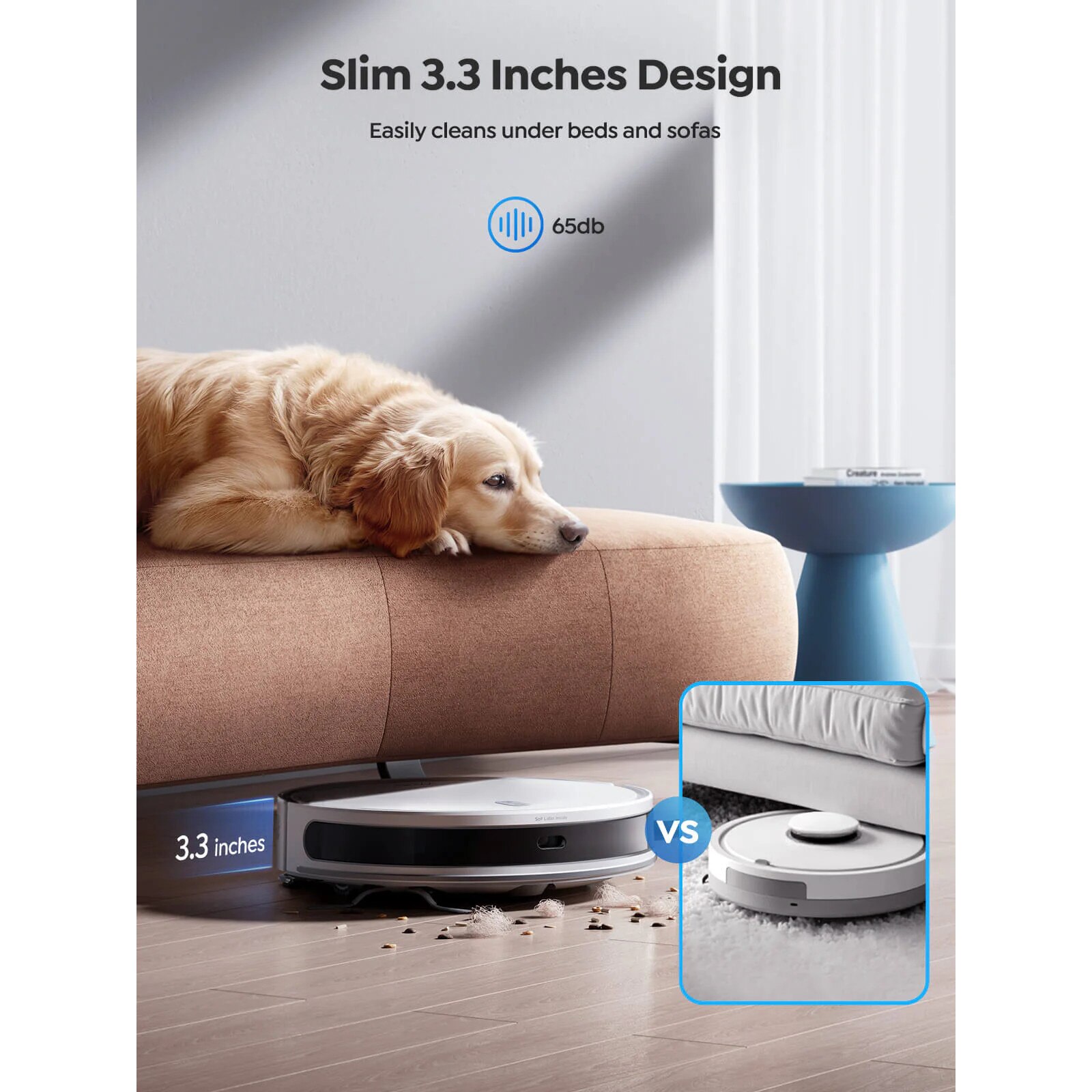 Aspirator robot de spalat Honiture T10, 6000Pa Aspirator robot fara fir, 2600mAH / 120Min, 65db, Wi-Fi / Aplicatie / Asistenti de voce