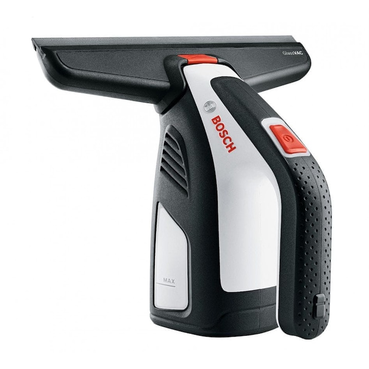 Aspirator de geam Bosch GlassVAC, acumulator, negru rosu argintiu, 22x7x7cm, 0.1L, 700g