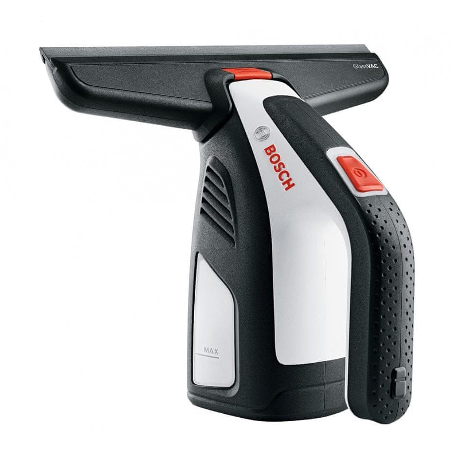 Aspirator de geam Bosch GlassVAC, acumulator, negru rosu argintiu, 22x7x7cm, 0.1L, 700g