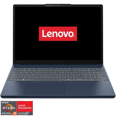 Laptop Lenovo IdeaPad Slim 3 15ARP10 cu procesor AMD Ryzen™ 5 7533HS pana la 4.45GHz, 15.3" WUXGA, IPS, 24GB DDR5 RAM, 512GB SSD, AMD Radeon™ 660M Graphics, No OS, Cosmic Blue