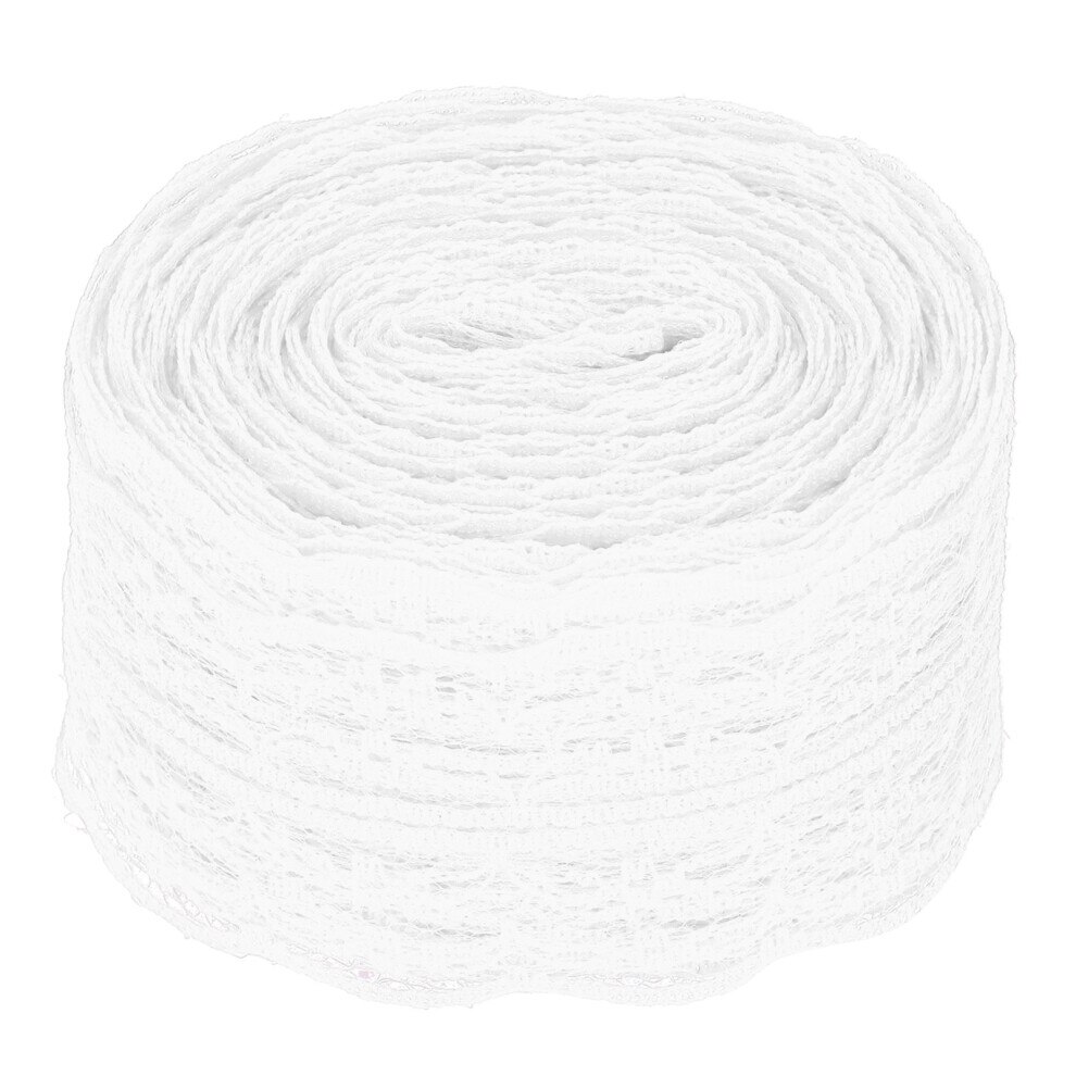Panglica dantela vintage, 10m, nylon alb, reutilizabila, decorativa, pentru cusut