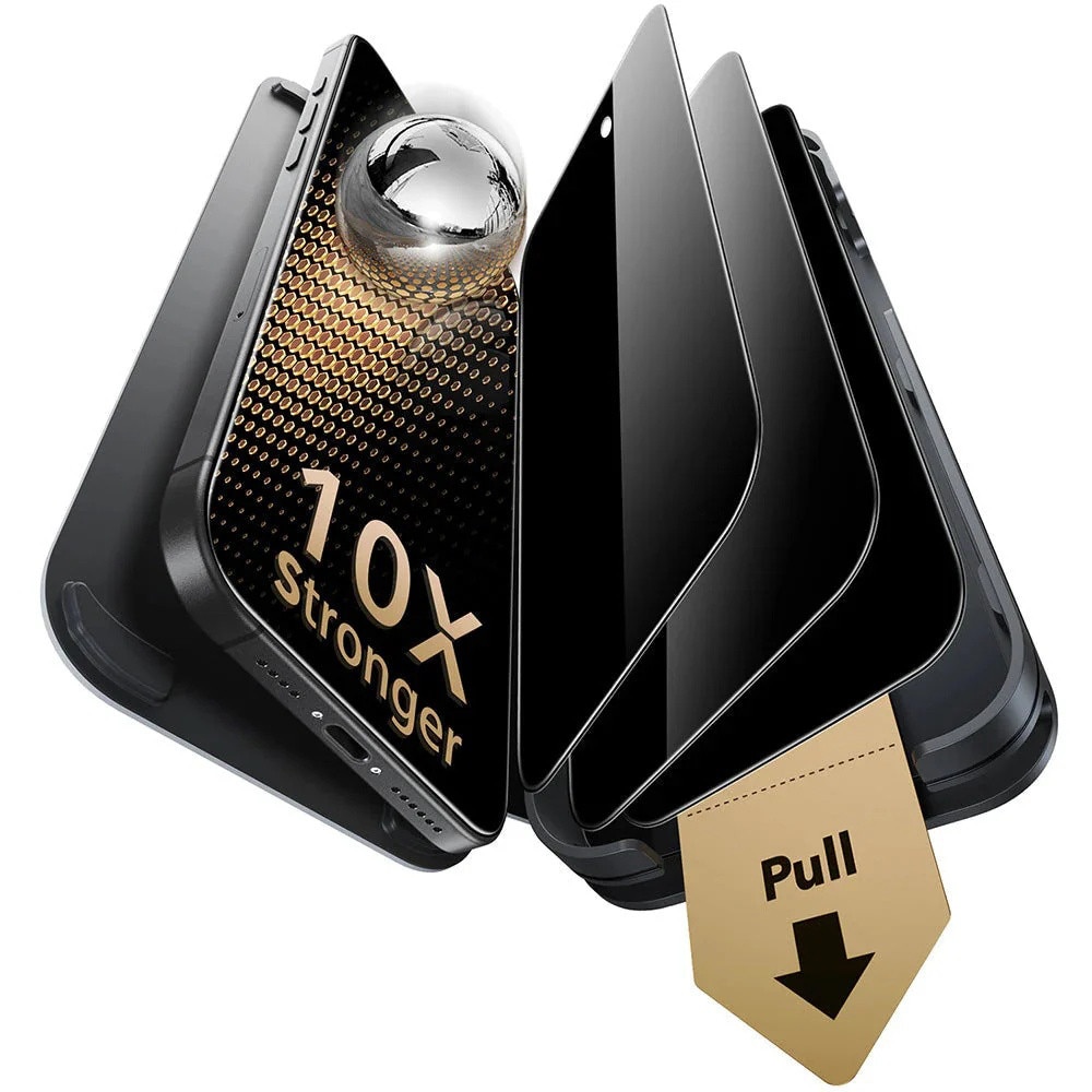 Folie pentru iPhone 17 Pro (set 3) - ESR Corning Gorilla Glass UltraFit Privacy™ - Black