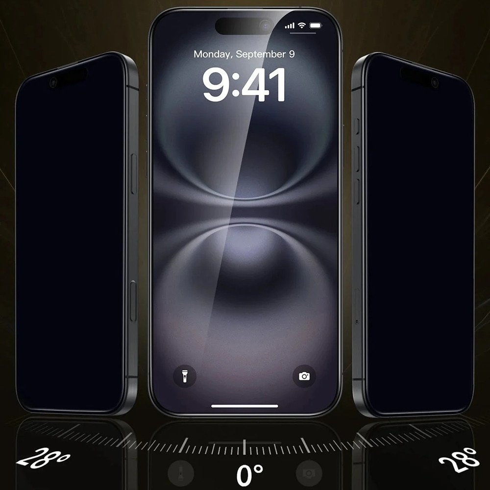 Folie pentru iPhone 17 Pro (set 3) - ESR Corning Gorilla Glass UltraFit Privacy™ - Black