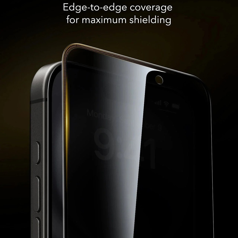Folie pentru iPhone 17 Pro (set 3) - ESR Corning Gorilla Glass UltraFit Privacy™ - Black