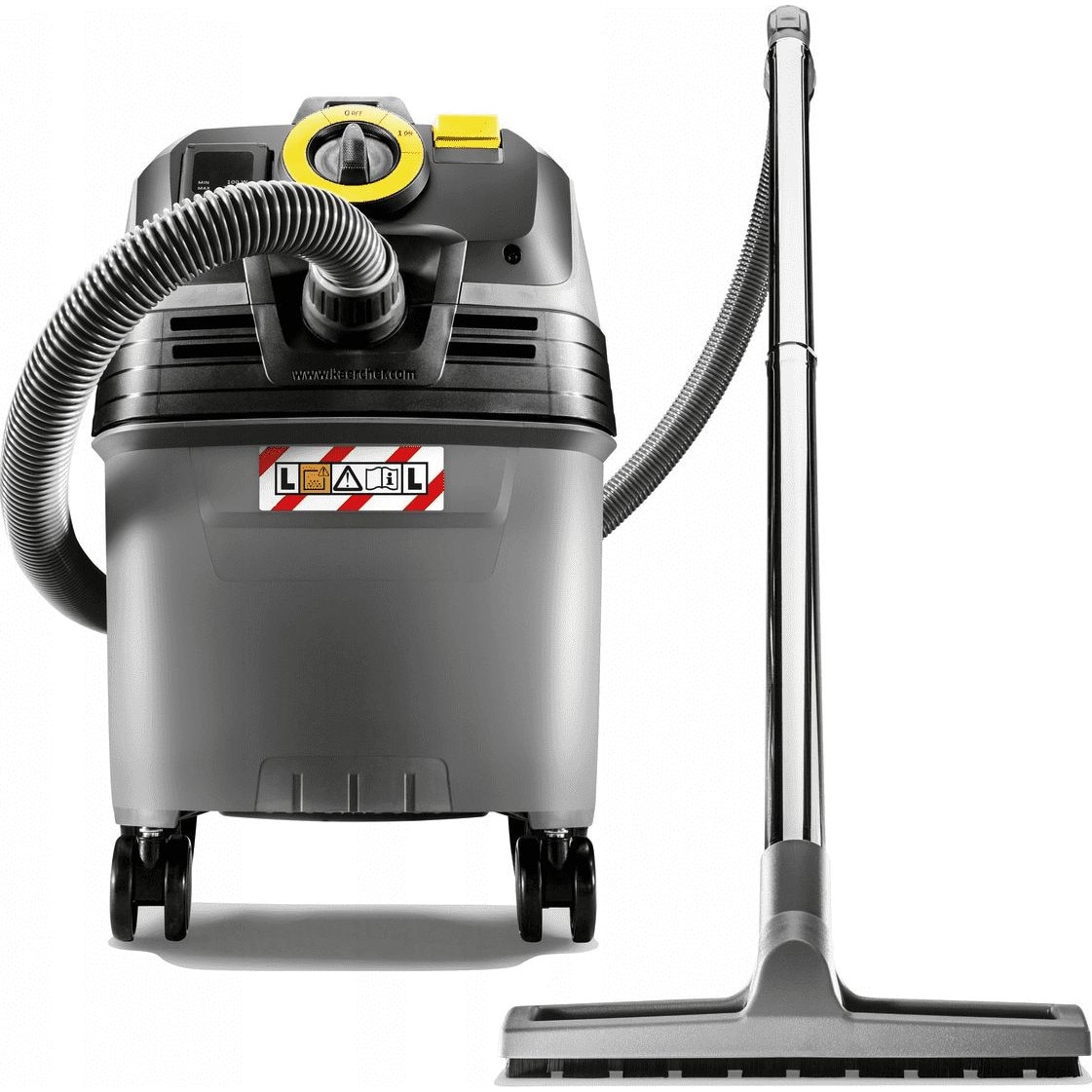 Aspirator umed-uscat KARCHER, 1380 W, capacitate 30 L, debit aer 74 l/s, 254 mbar, Gri