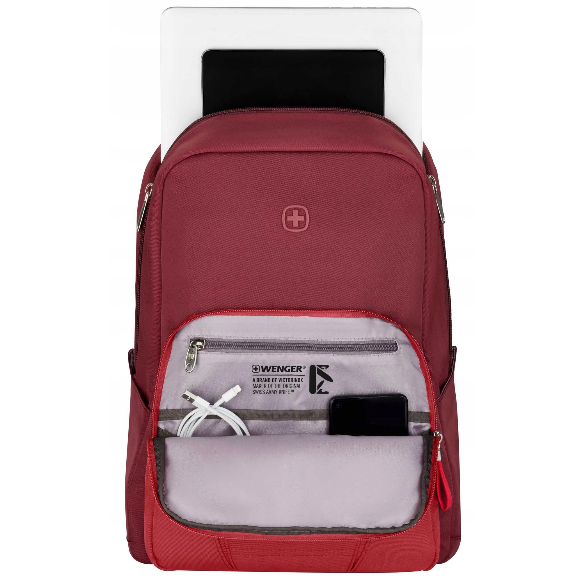 Rucsac laptop Wenger Motion 15.6", rosu, cu curea pe umar si maner