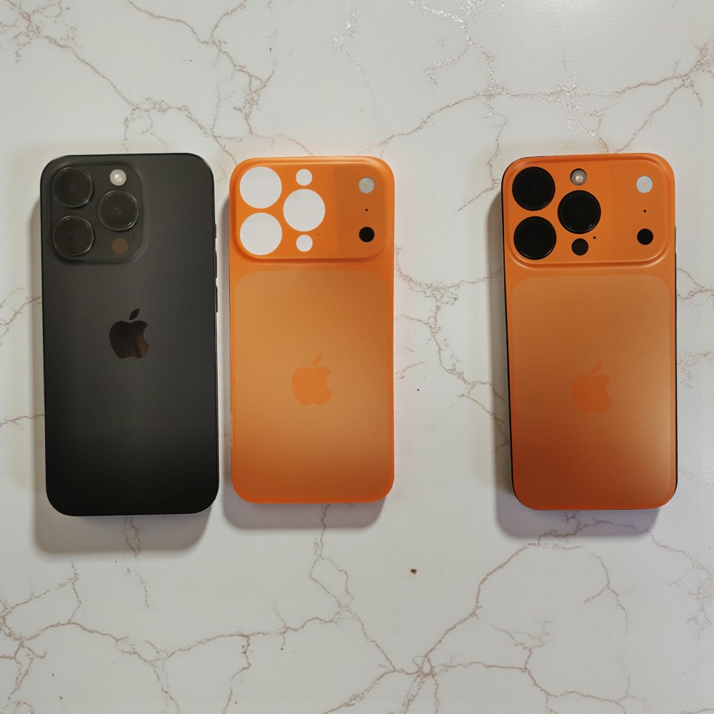 Folie G-Tech, CROSS-DRESSING, pentru iPhone 16 Pro, Autocolant Portocaliu, design ultra-subțire, material compozit PMMA