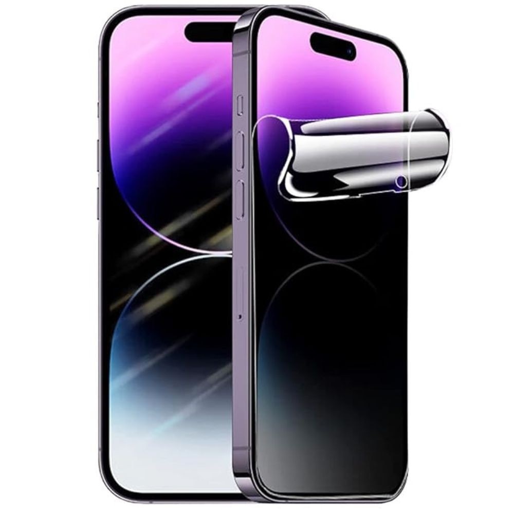 Folie Glossy Privacy compatibila cu Motorola Moto G53, Aparare ecran, Protectie impotriva privirilor curioase, Regenerabila, Montare facila, uscata, in 5 pasi, Full glue, Case Friendly