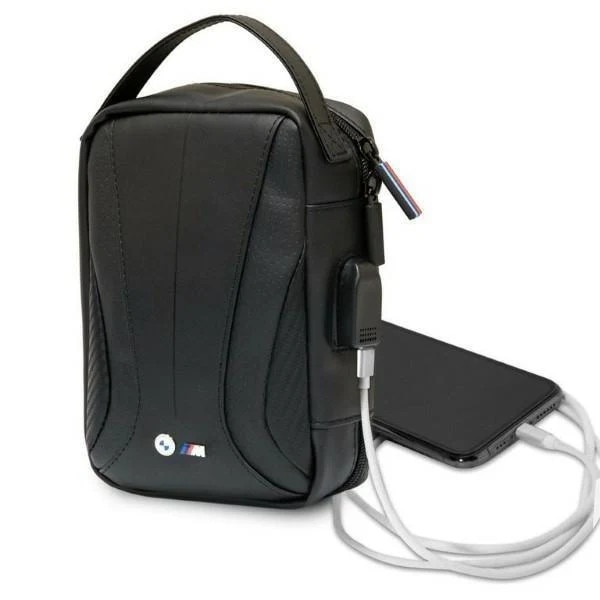 Geanta universala pentru telefon si accesorii BMW Carbon Perforated, Negru