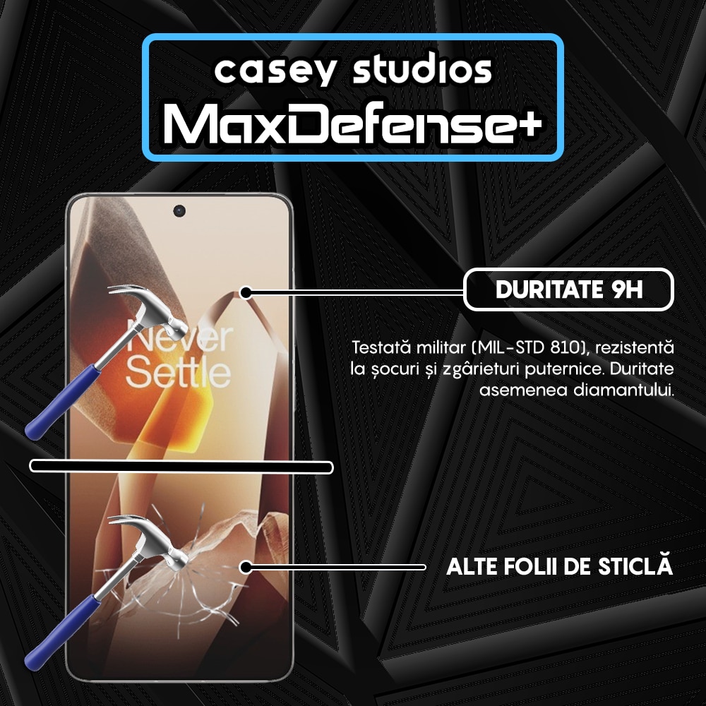 Folie Sticla CASEY STUDIOS compatibila cu OnePlus 13R, Anti Socuri, Anti Zgarieturi, Protectie Profesionala Ecran 3D, Ultra HD, Sticla Securizata, Full Glue