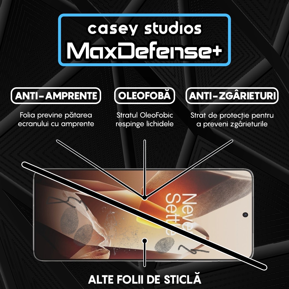 Folie Sticla CASEY STUDIOS compatibila cu OnePlus 13R, Anti Socuri, Anti Zgarieturi, Protectie Profesionala Ecran 3D, Ultra HD, Sticla Securizata, Full Glue