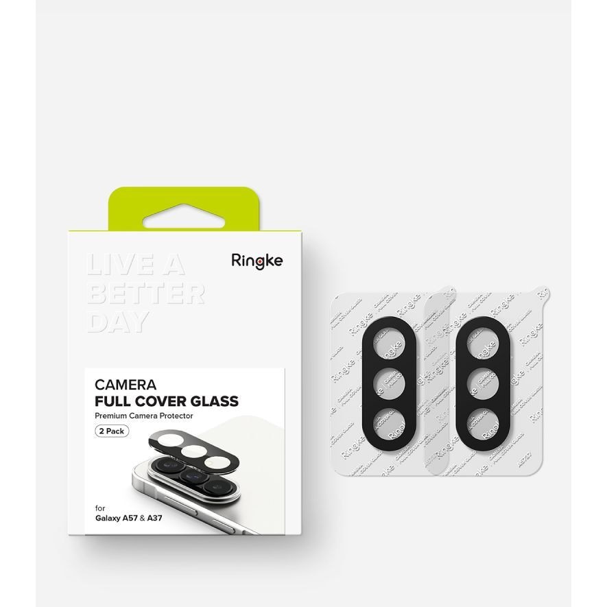 Set 2 folii sticla securizata camera foto Ringke Camera Full Cover compatibile cu Samsung Galaxy A57 5G, Negru