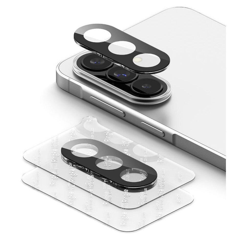 Set 2 folii sticla securizata camera foto Ringke Camera Full Cover compatibile cu Samsung Galaxy A57 5G, Negru