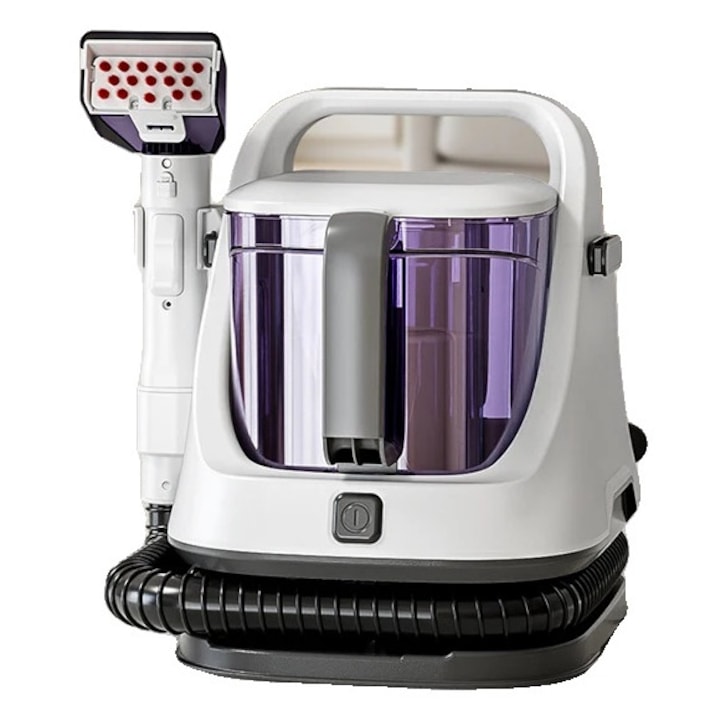 Aspirator cu spalare pentru covoare si tapiterie, design portabil, alb, 650W, 1400ml/1200ml
