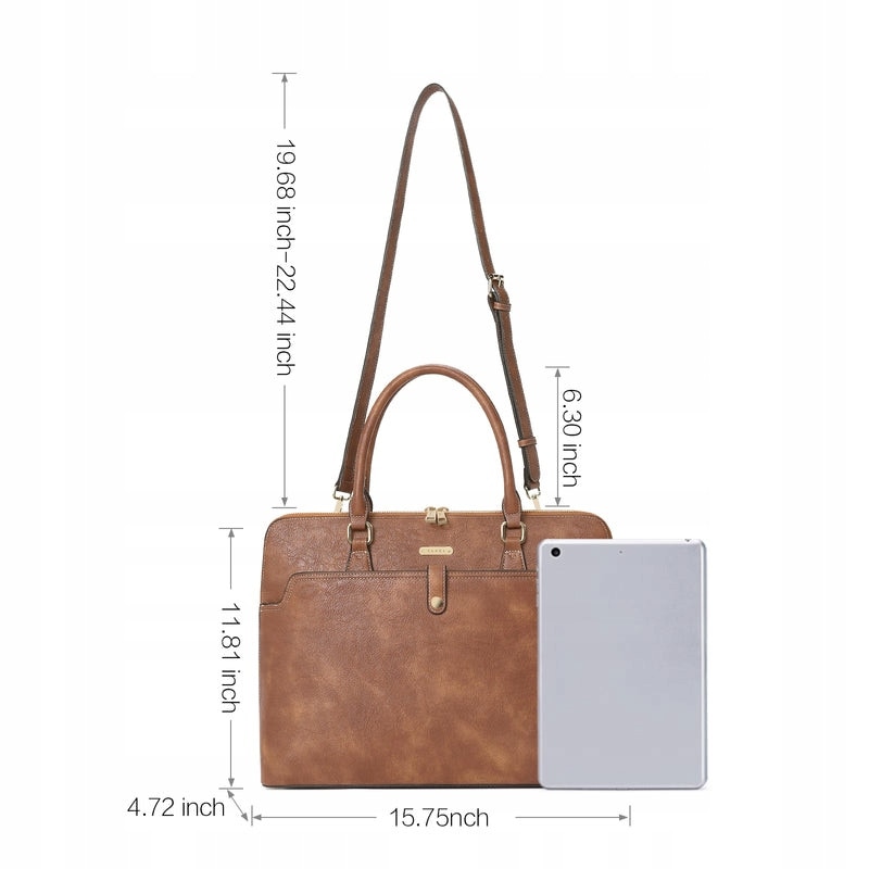 Servieta din piele, design clasic, pentru laptopuri de pana la 15,6 inch