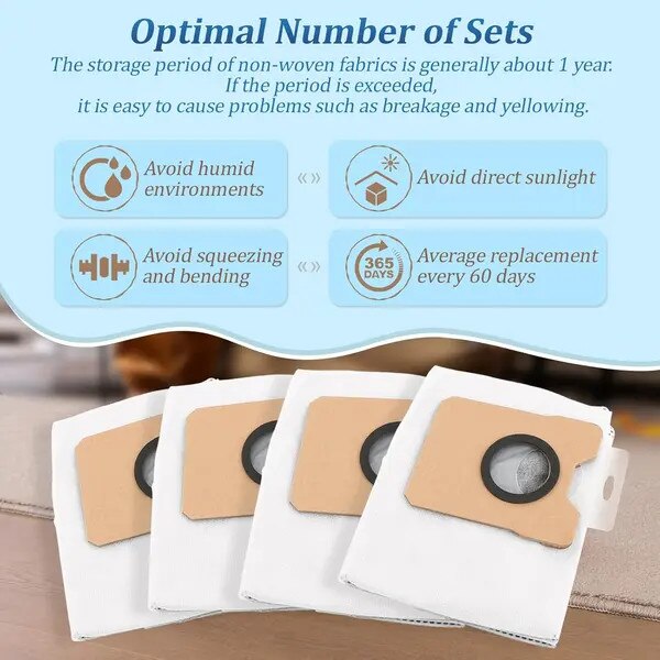 Set 4 saci praf, compatibil Eufy Omni C20, multicolor, 20x15x18cm