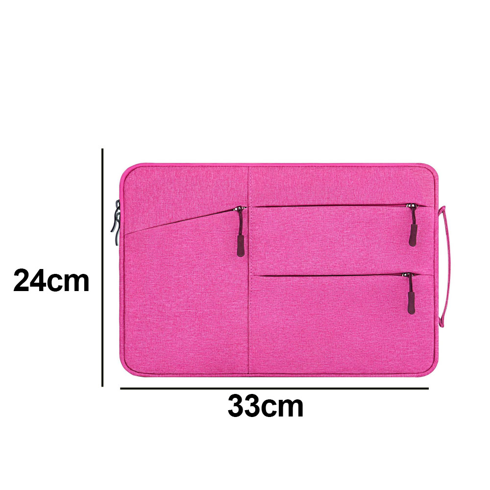 Geanta laptop MacBook Air 12 inch, BGHYHYHI, poliester, cu buzunare, fucsia