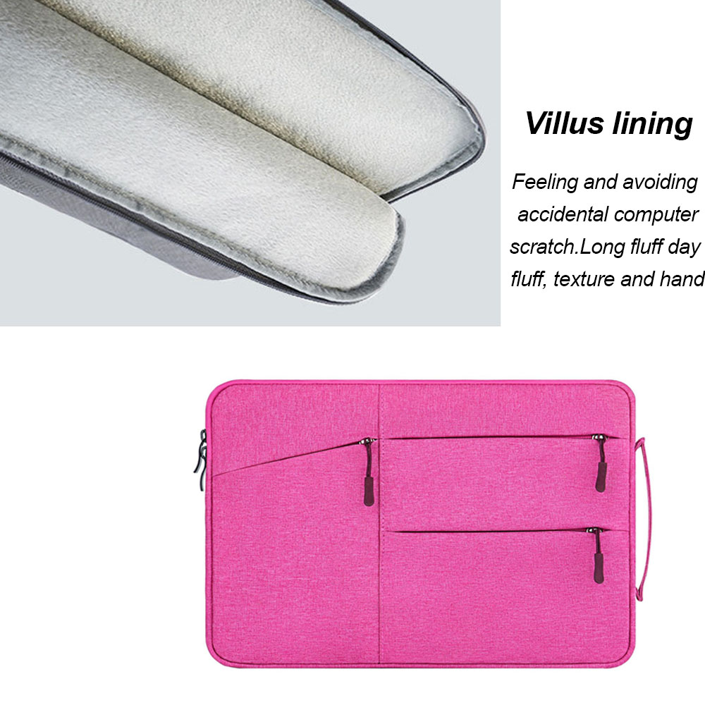 Geanta laptop MacBook Air 12 inch, BGHYHYHI, poliester, cu buzunare, fucsia