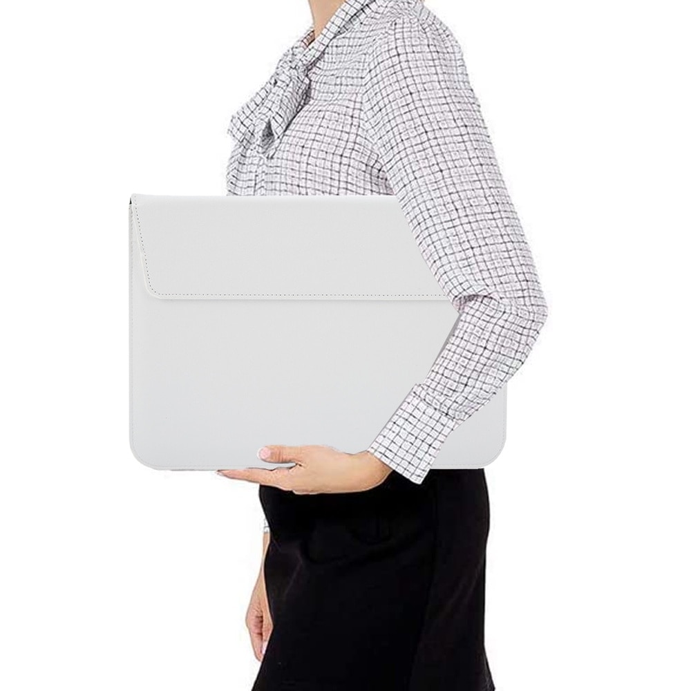 Husa laptop 15 inch, BGHYHYHI, Piele, Alb