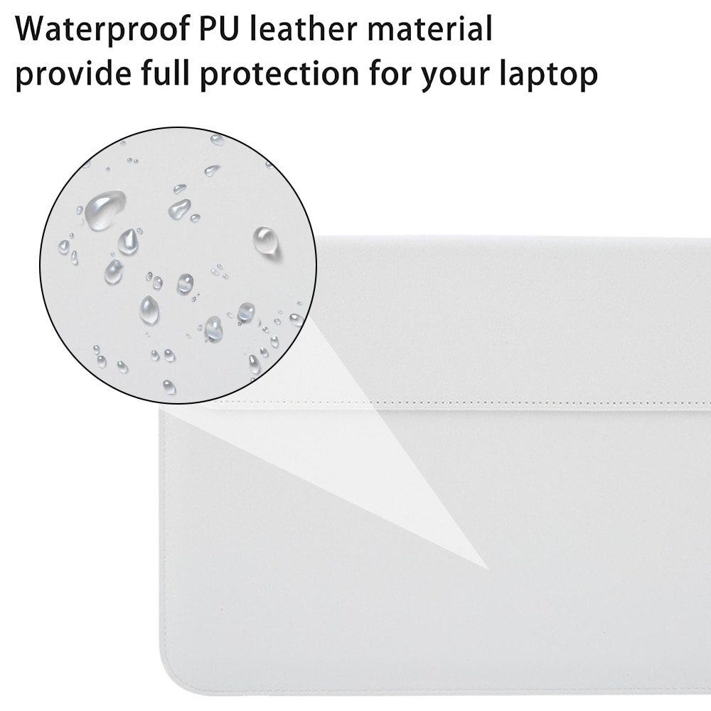 Husa laptop 15 inch, BGHYHYHI, Piele, Alb